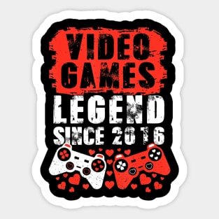 Gaming 2016 Birthday Video Games Birthday Gamer Sticker